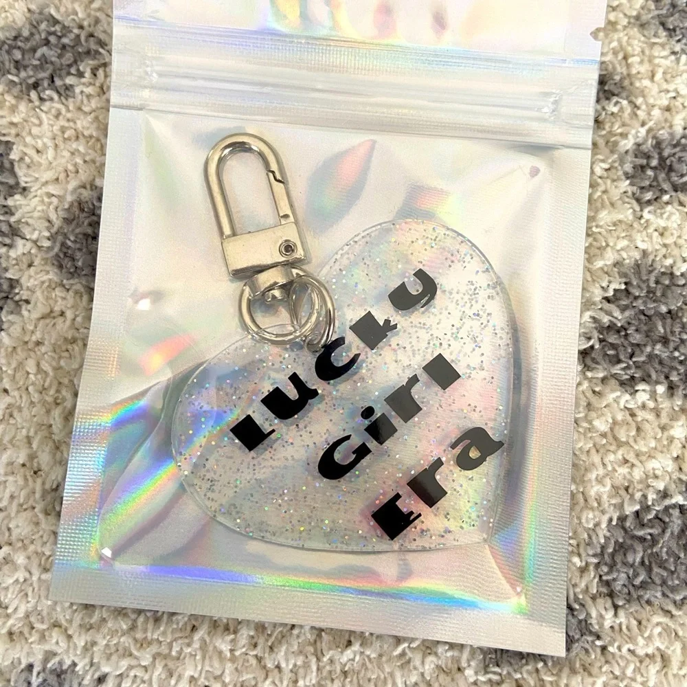 HANDMADE ACRYLIC HEART KEYCHAIN